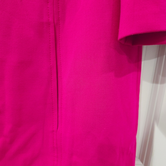 Trina Turk Kalene Vibrant Pink Shift Mini Dress, Side Pockets, Zipper Back, 10 - Picture 10 of 14